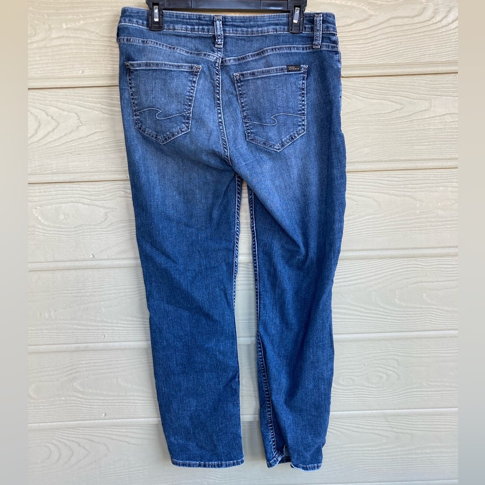 Authentic Silver curvy mid slim straight size 12 jeans